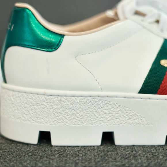 💯 Authentic Gucci Ace Embroidered Platform Sneaker - Picture 9 of 11
